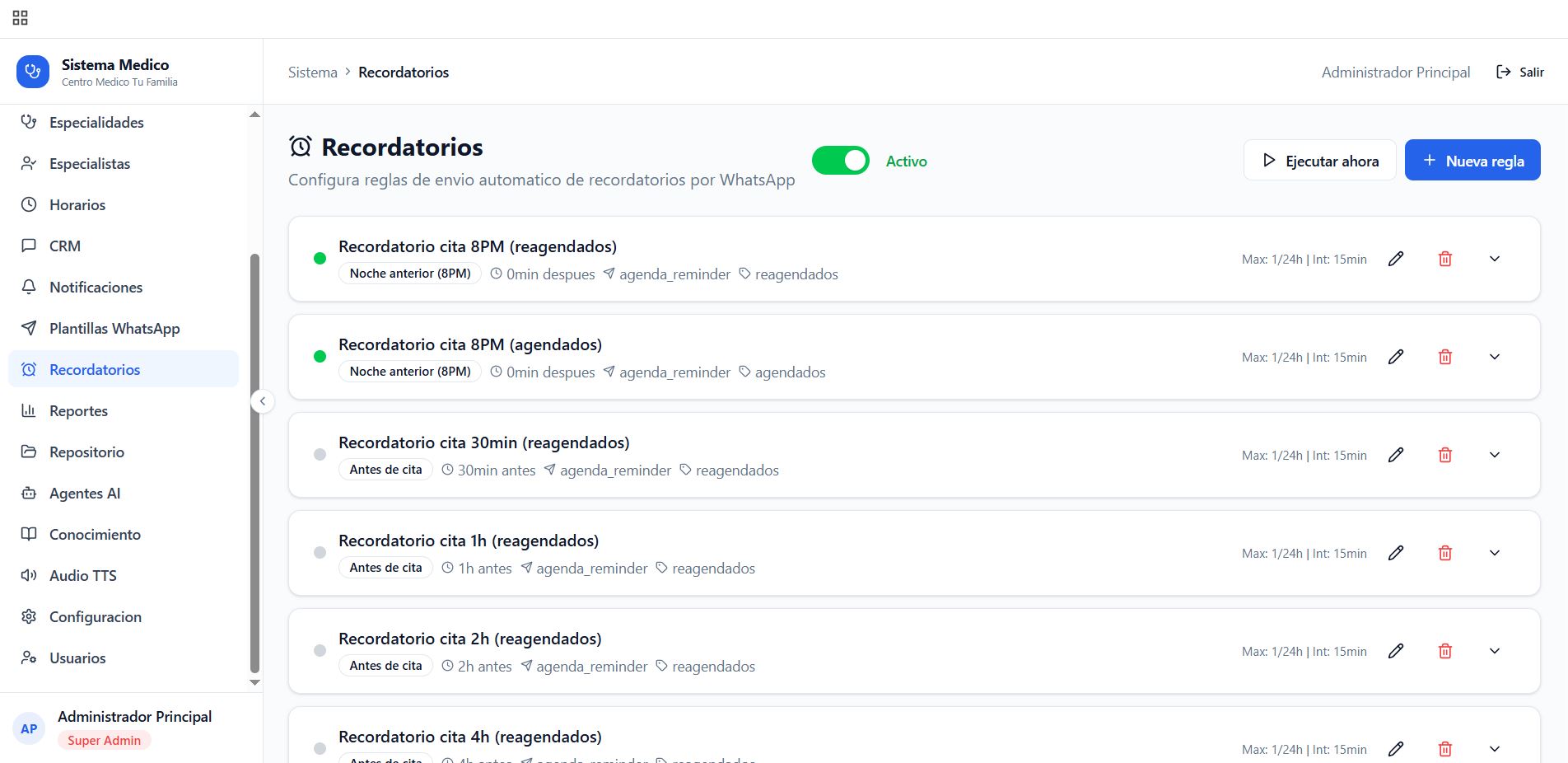 Reglas de recordatorios